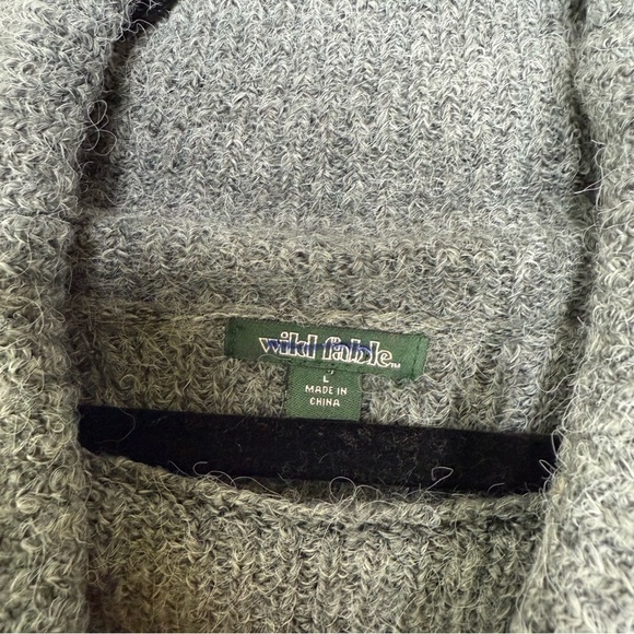 Target Wild Fable Cowl Neck Bell Sleeve Cropped Sweater Gray Size Large - Picture 7 of 12